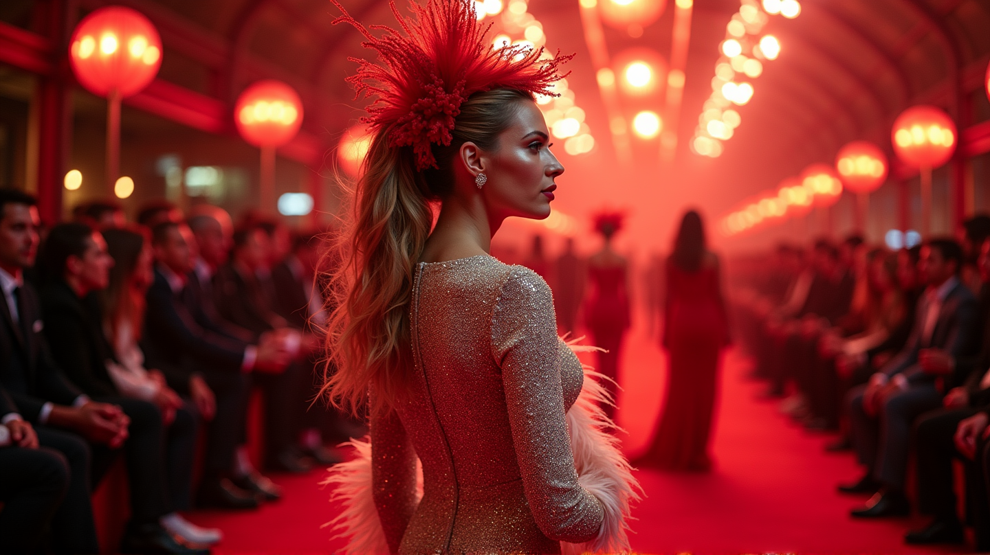 Guardaroce Celebrità Abbagliante all'Extravaganza di Haute Couture a Parigi