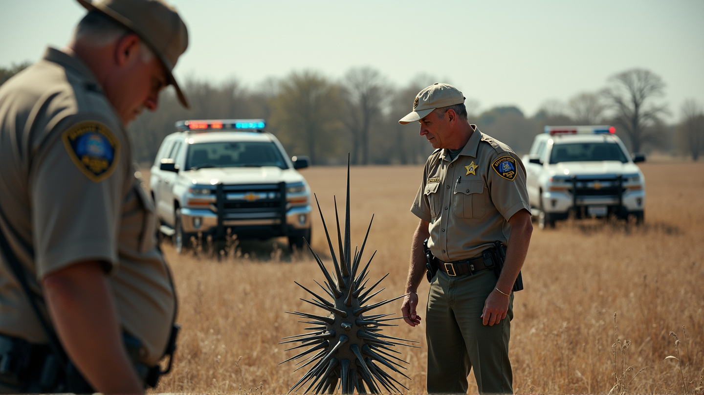 Misterioso Oggetto Chiodato Scatena Indagine nella Contea di Shelby