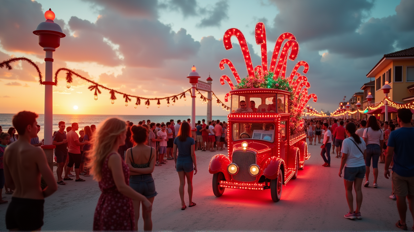 Vivi la Gioia: La Vita e Colori della Parata Candy Cane di Hollywood Beach!